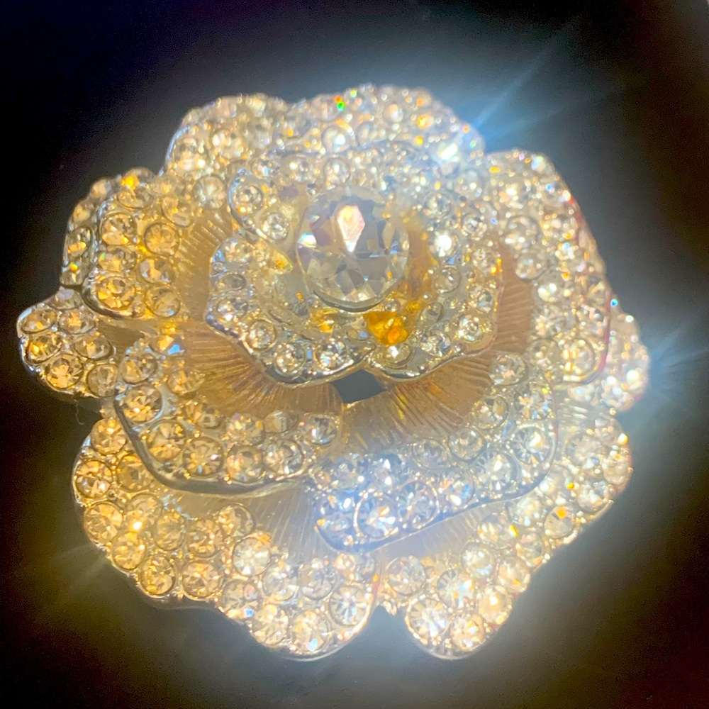 Huge three tier rhinestone flower